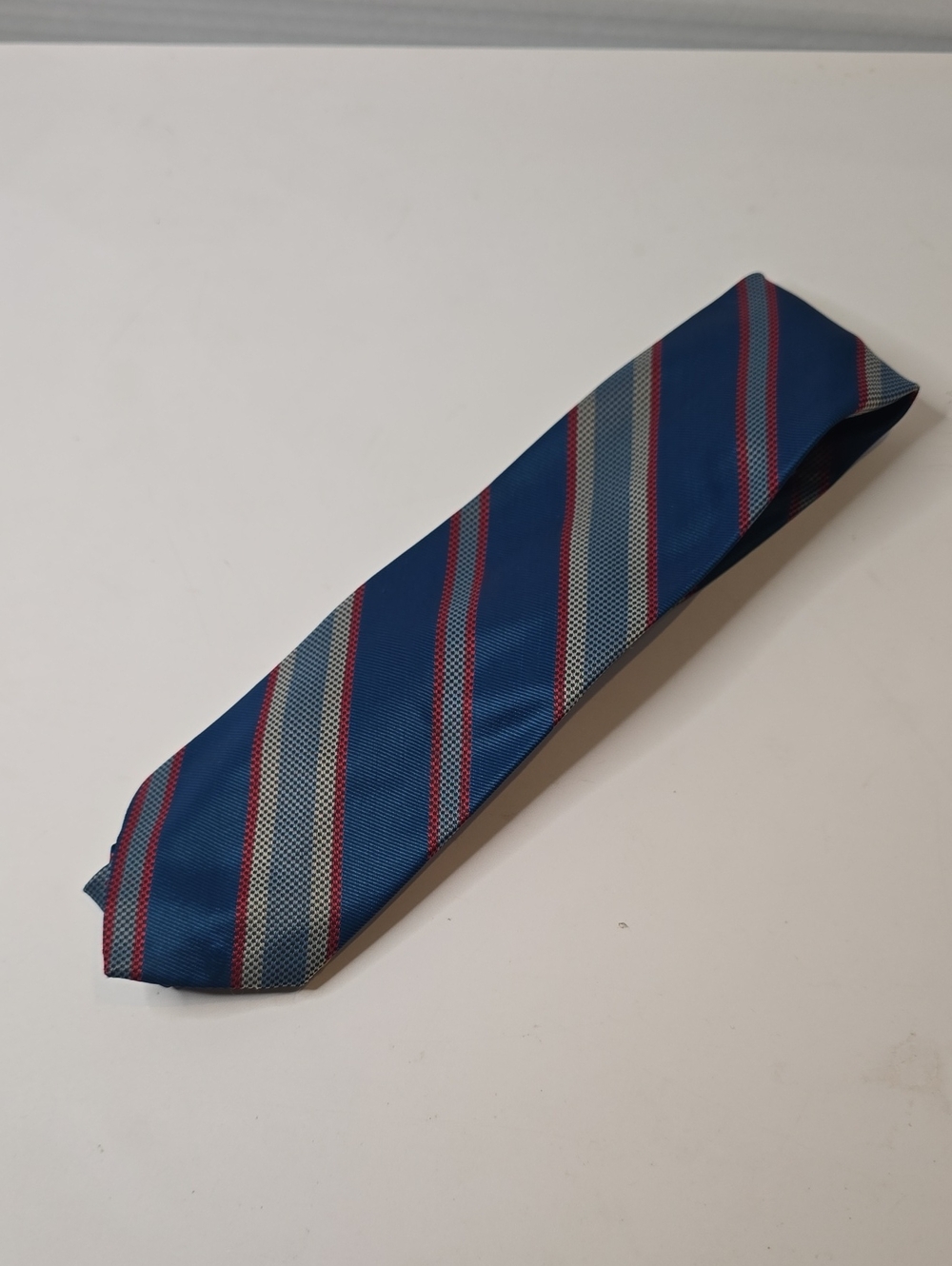 Vintage Red White Blue Striped Tie